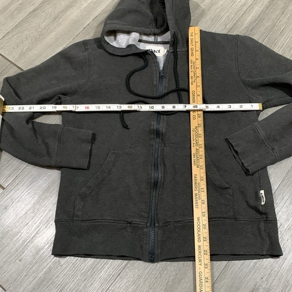 PACT Airplane Full Zip Hoodie Kangaroo Pockets Heather Gray size M - Picture 8 of 10